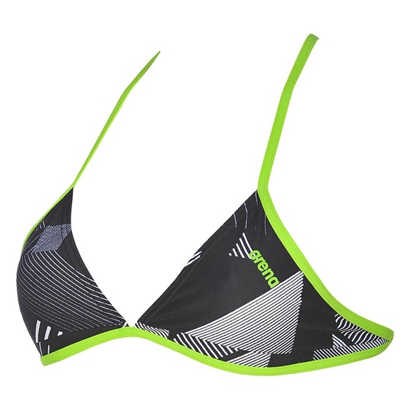 Black Green Arena Triangle Feel Bikini Top - Picture 1 of 2